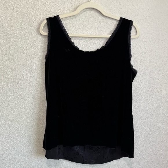 Y2K Whimisgoth Lace Velvet Dark Romantic Gothic Tank Top Large Grunge Lace Witch - Picture 6 of 6